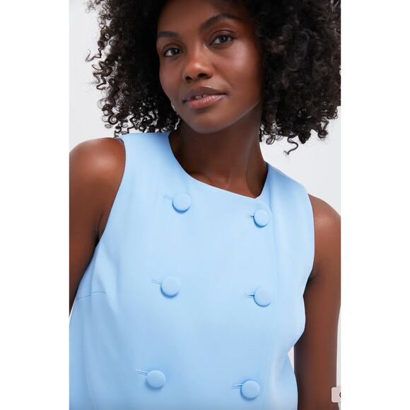 NWT Veronica Beard Blue Sky Drexley Cropped Boxy Workwear Top Vest Size 0 XS - Picture 7 of 7